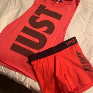 Nike pro top and shorts